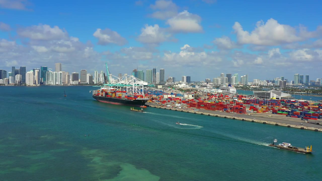Miami port and city gateway